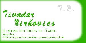 tivadar mirkovics business card